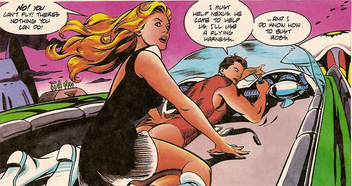 She's holding onto his ass for dear life.