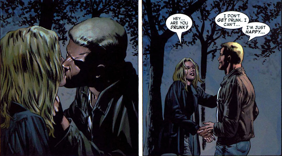 "Bucky's alive, sharon! he's alive! i was completely 100% thinking about you when i kissed you! let's have sex in the dark!"