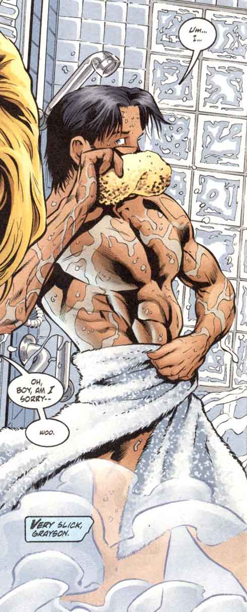 Every nightwing comic should have a shower scene.