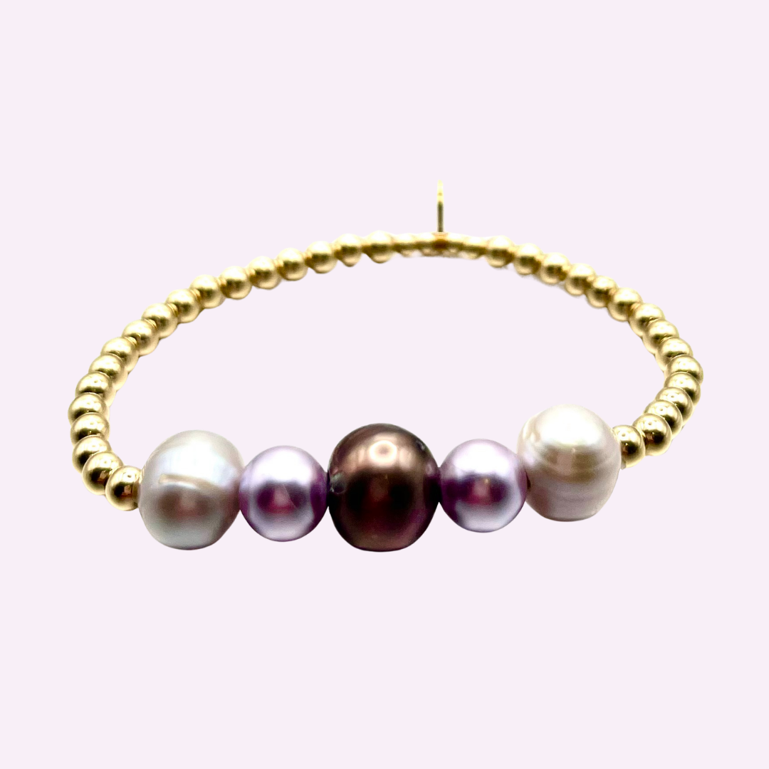 Gold Bead Purple Ombre Bracelet