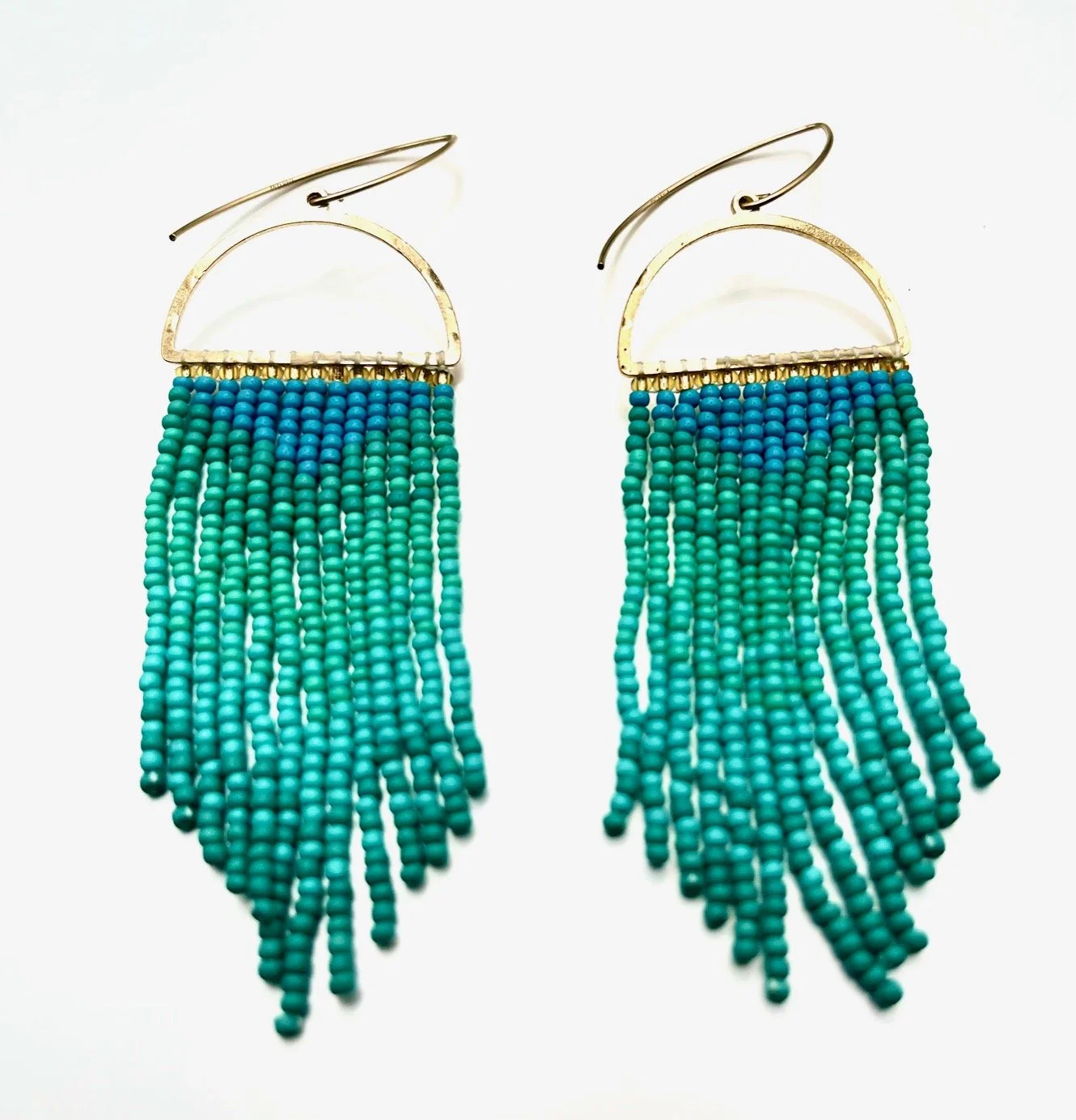 Turquoise Waterfall Bead Earrings