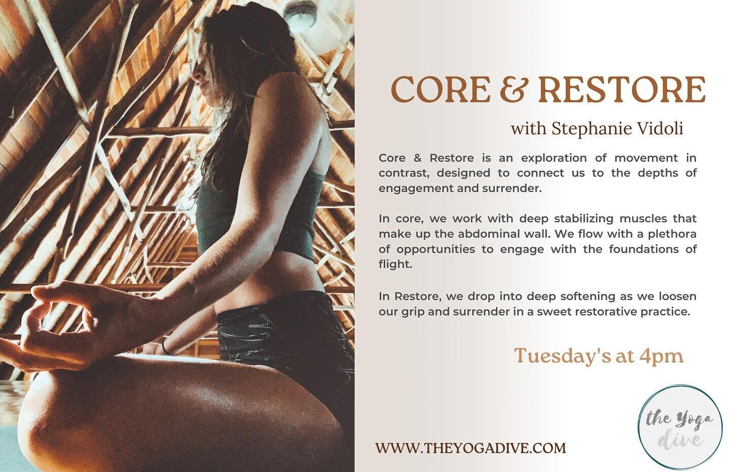 Tomorrow!!

Core &amp; Restore
Tuesday at 4 pm @theyogadive 

#yoga #grassvalley #nevadacity #core