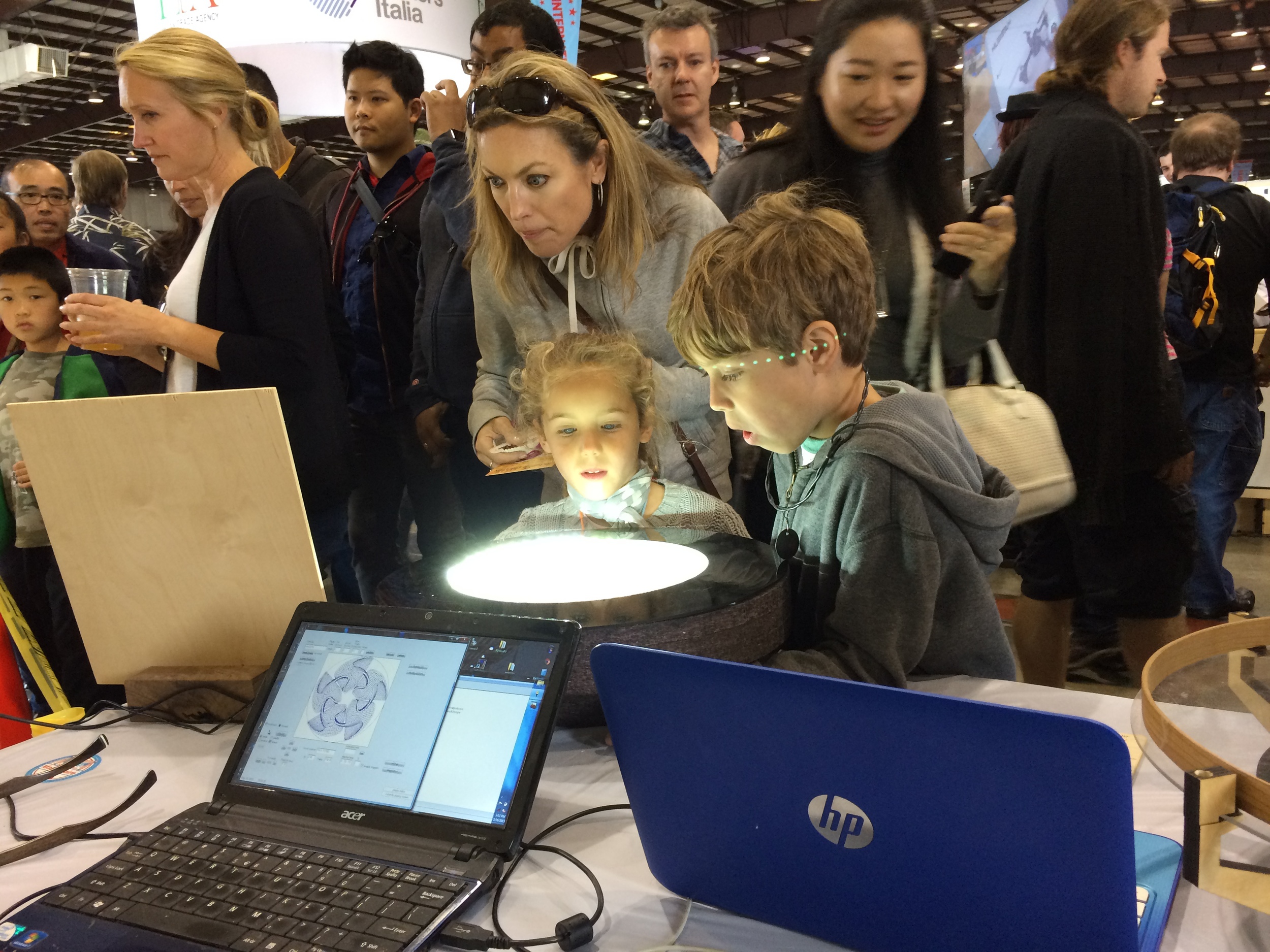 Visitors to our booth, at the 10th annual Bay Area Makers Faire