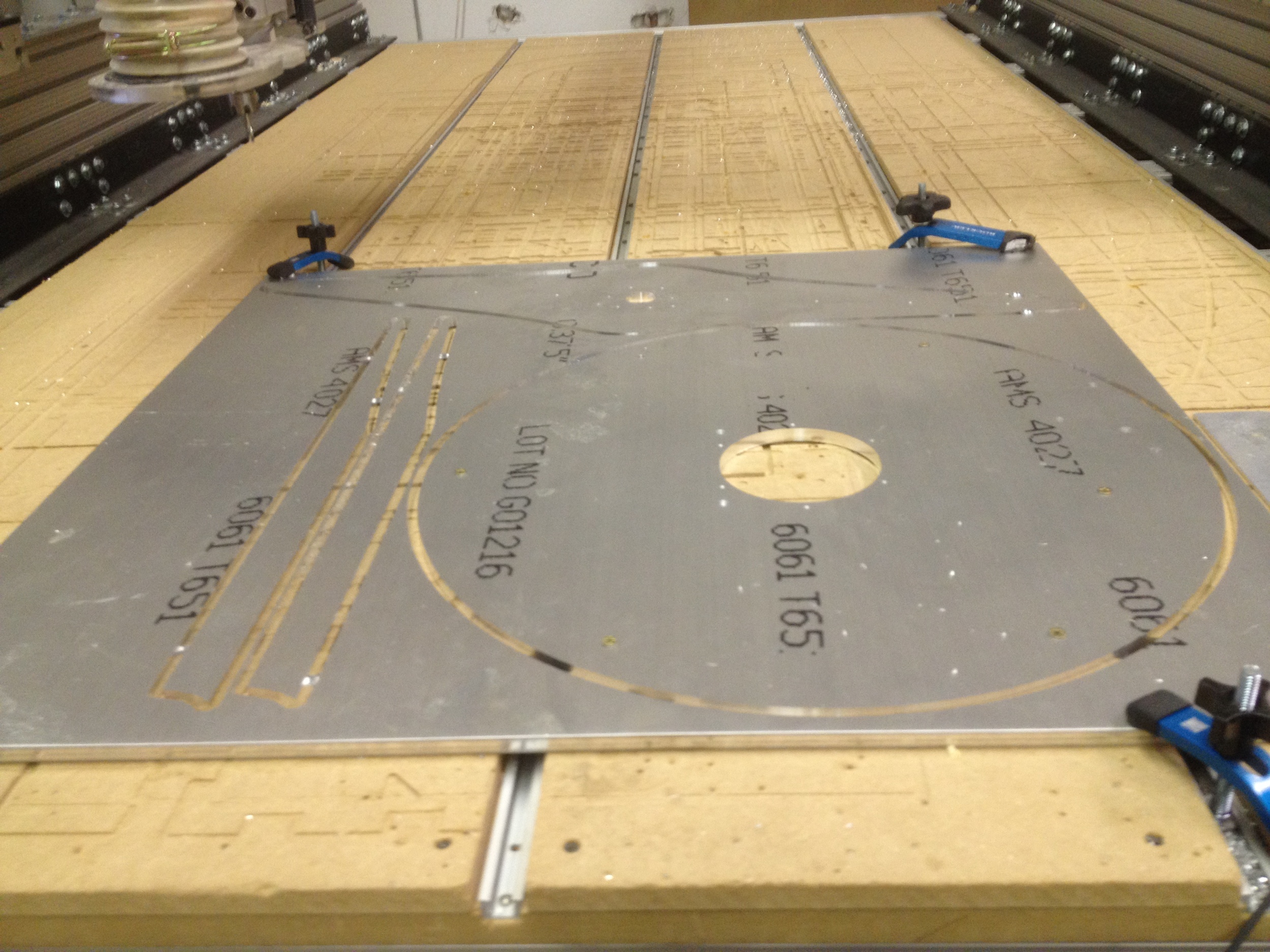 CNC-routed aluminum plate