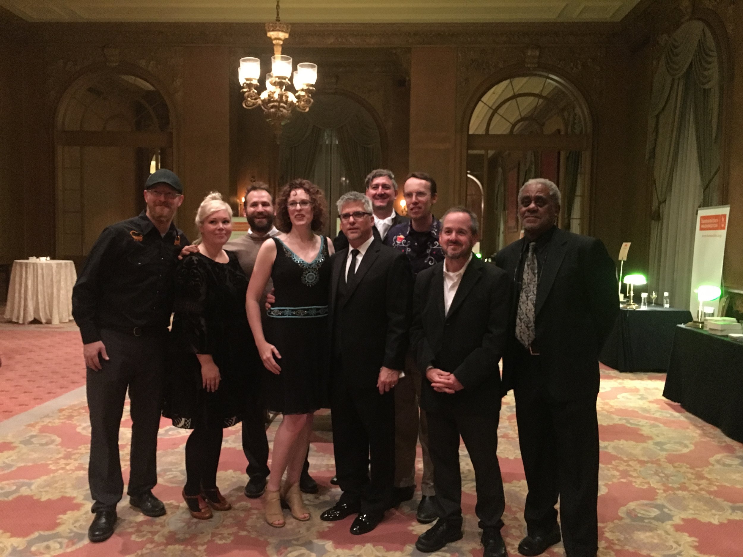 At Humanities Washington Bedtime Stories Fundraiser with Garth Stein, Todd Marshall, Charles Johnson and The Bushwhack Book Club. 