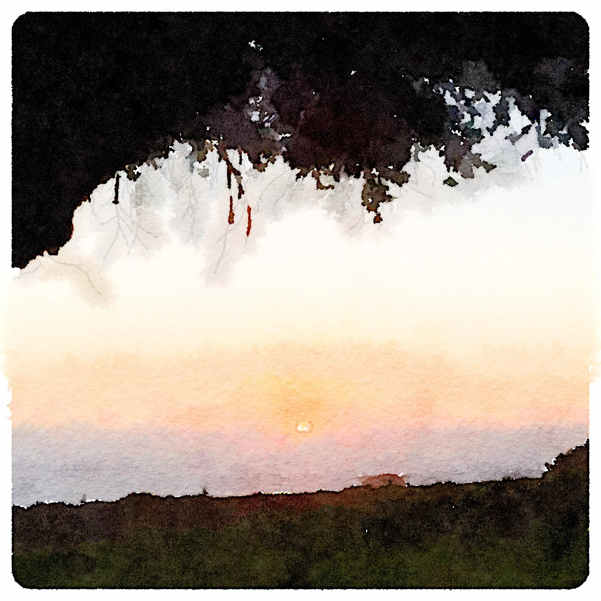 Sunset from our rental above Portuguese Beach using the Waterlogue app (original photo courtesy of Michelle)