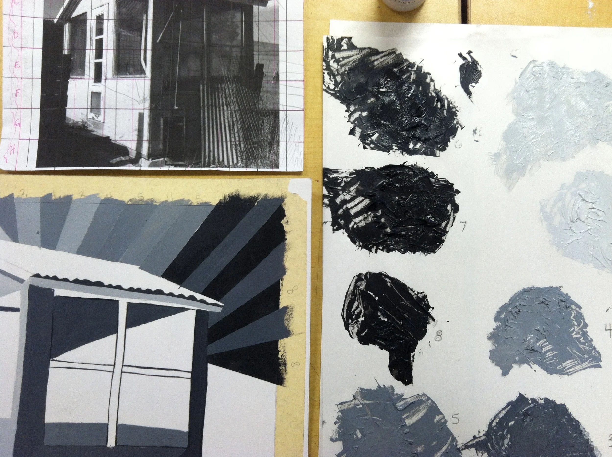 Lesson: Two Point Perspective (drawing + then painting) in Grey Scale with Light Logic Focus