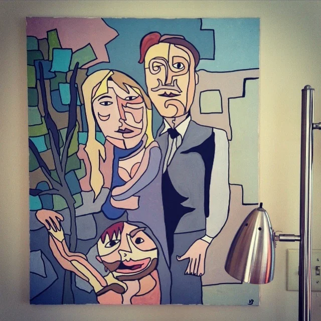 Painting headed for the goodwill, but a client gave to us instead - artist uknown