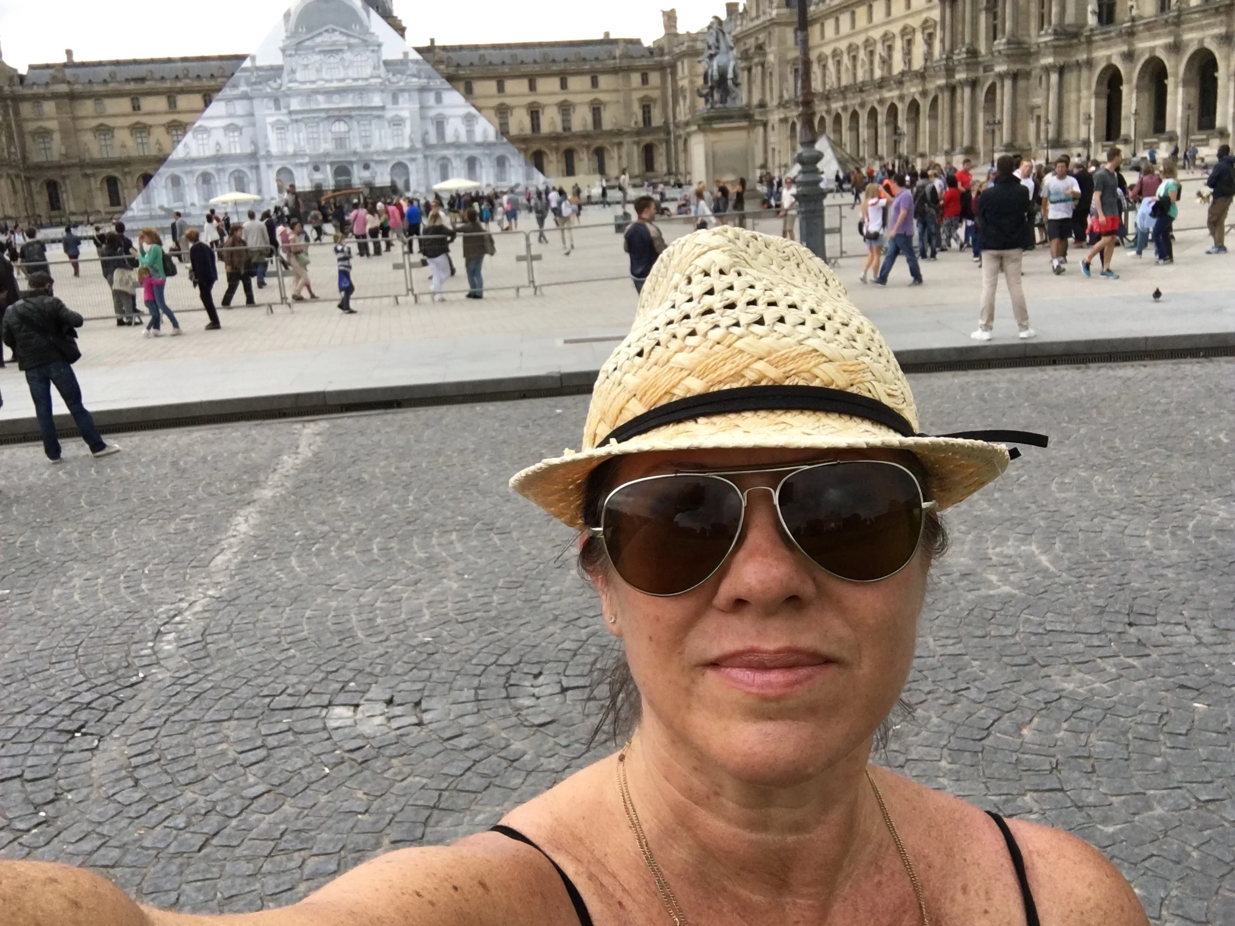 This is as close as Anxiety Girl could get to the Louvre in Paris. Too many people.