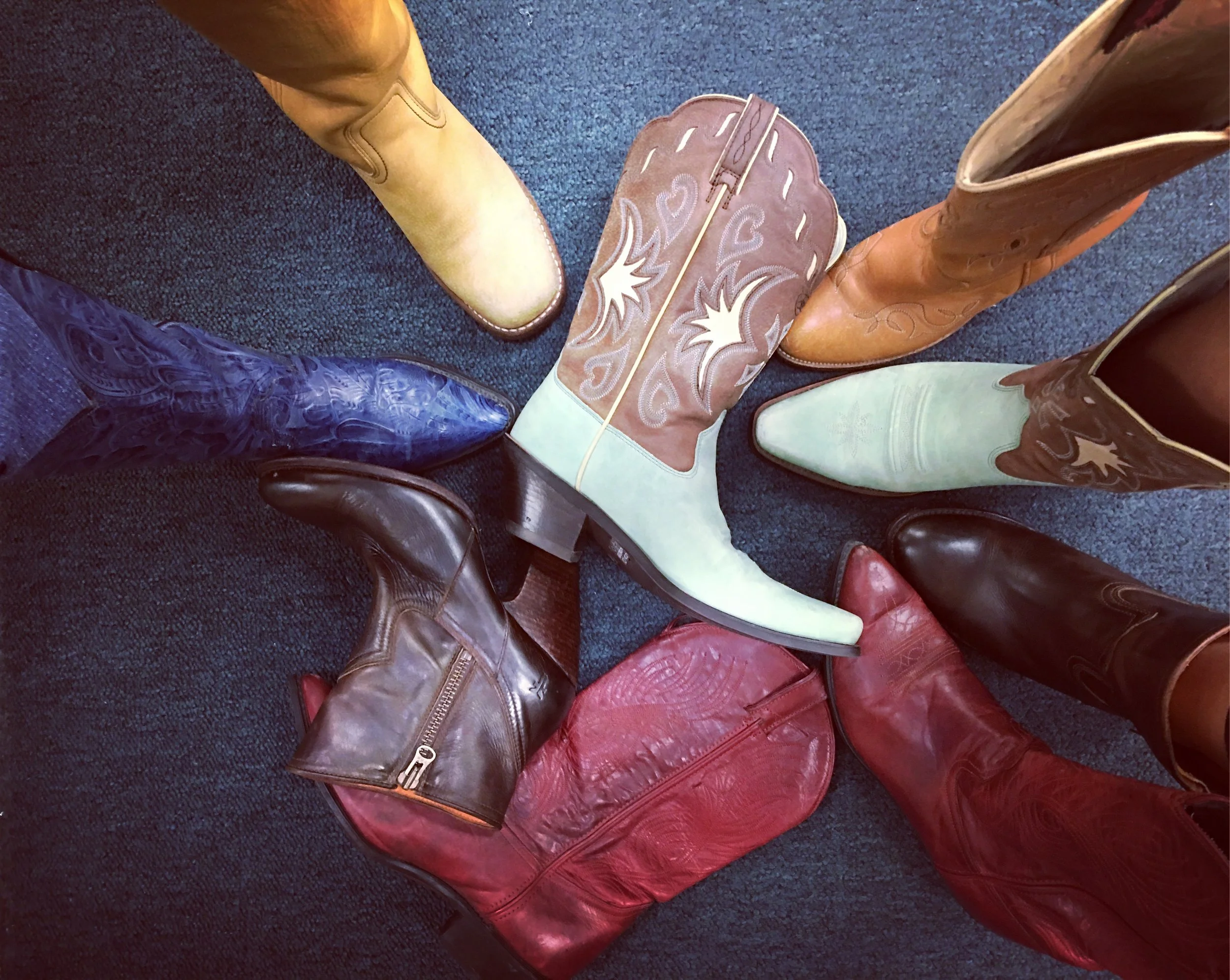 Boot shopping with a new friend. We're traveling to Austin together in a few weeks and needed the requisite cowboy boots. I hear they won't let you into Texas without them!