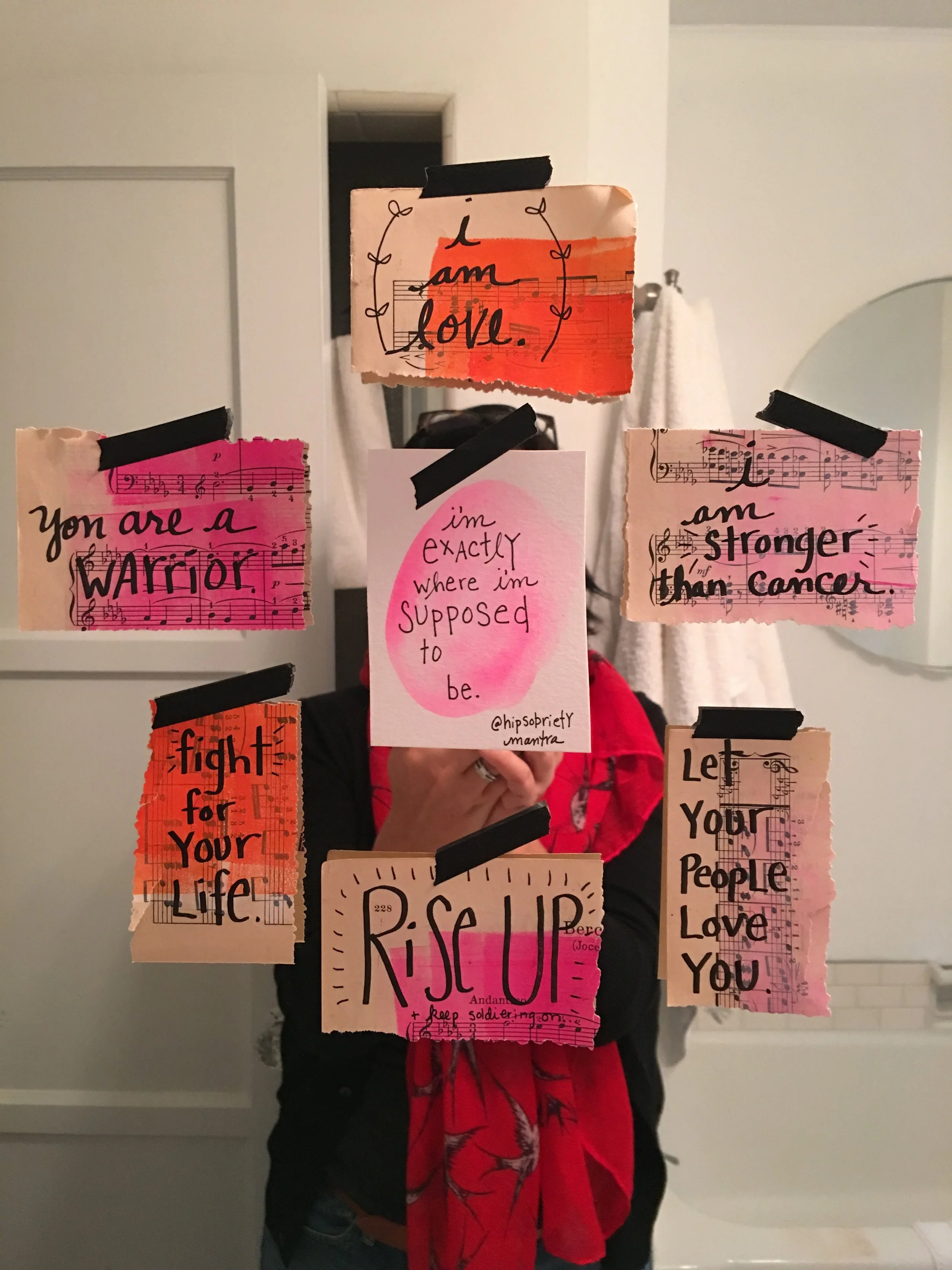 My goodbye present for Kacy last year. Reminders that she could see when she looked in the mirror.