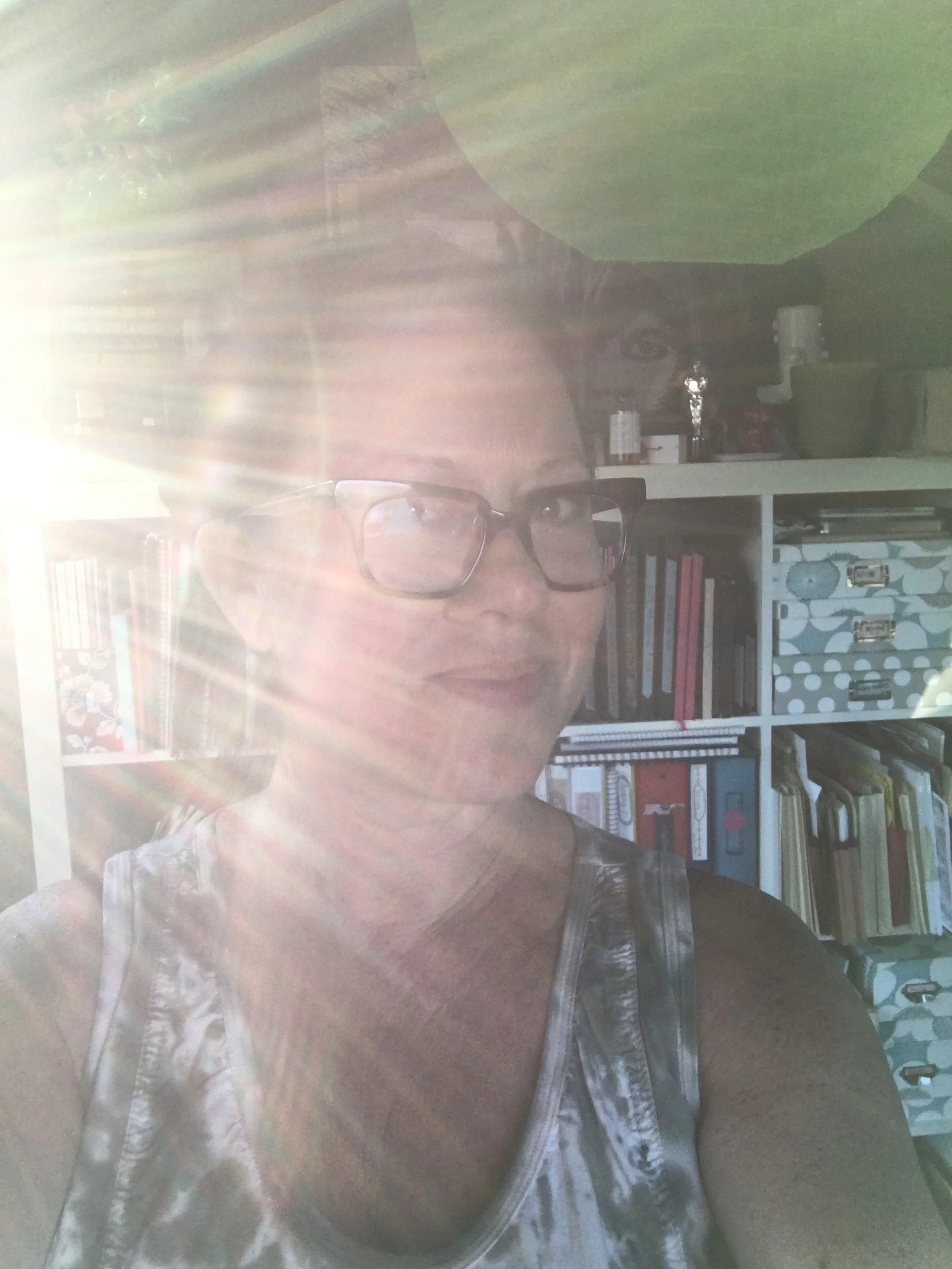 Selfie with the sun shining a light on my procrastination!