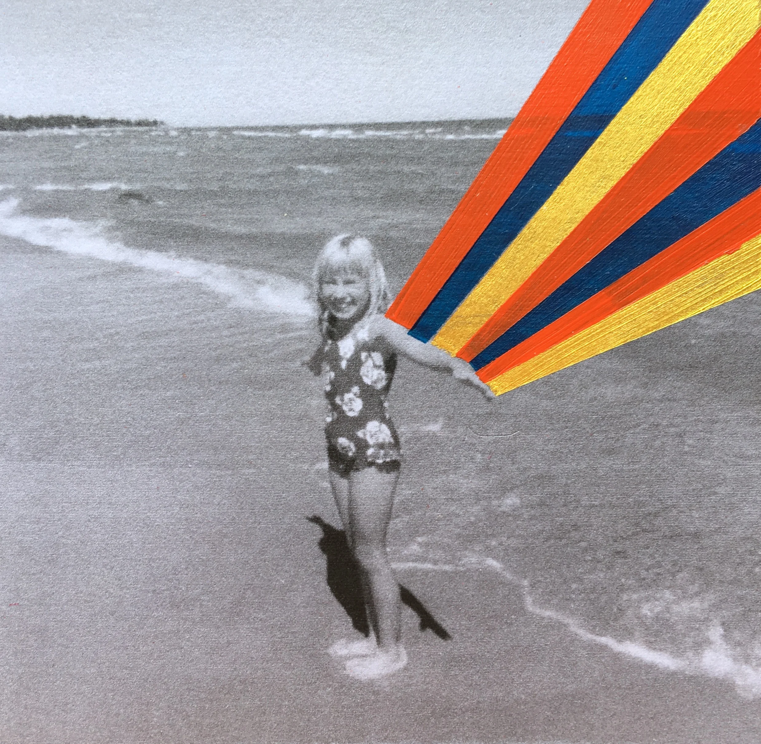 8-year old Sara on Lake Huron in Harrisville, MI circa 1990.