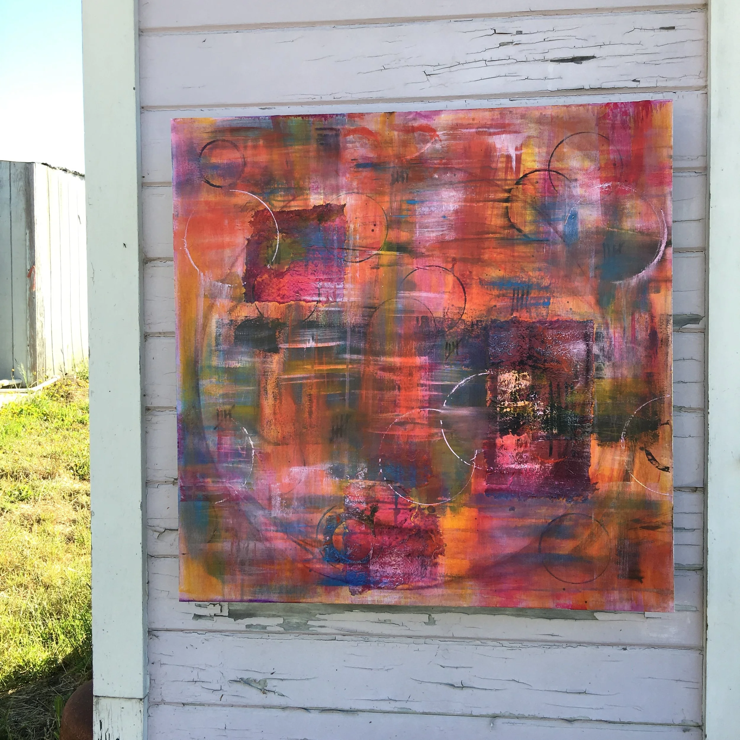 Full Circle No. 1 - acrylic + oil on canvas 30" x 30"