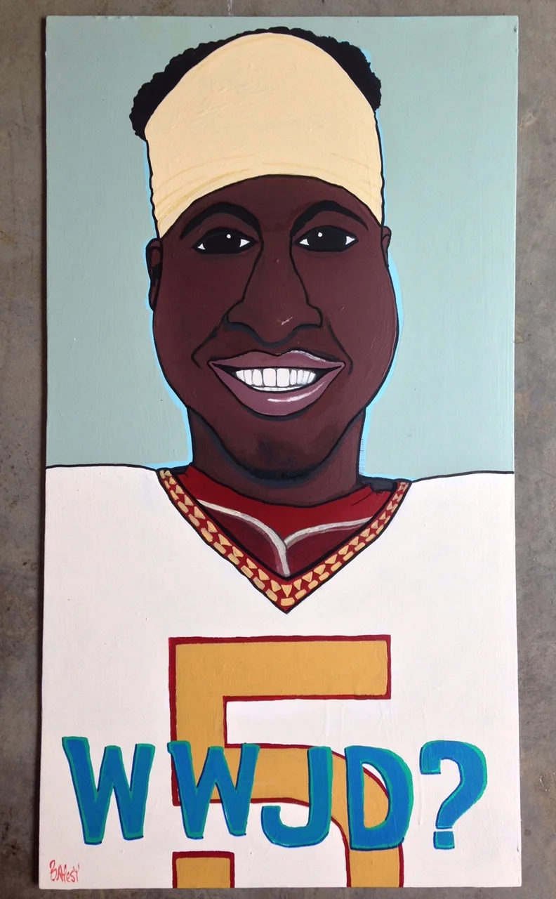 WHAT WOULD JAMEIS DO? / paint on wood / 375 SOLD