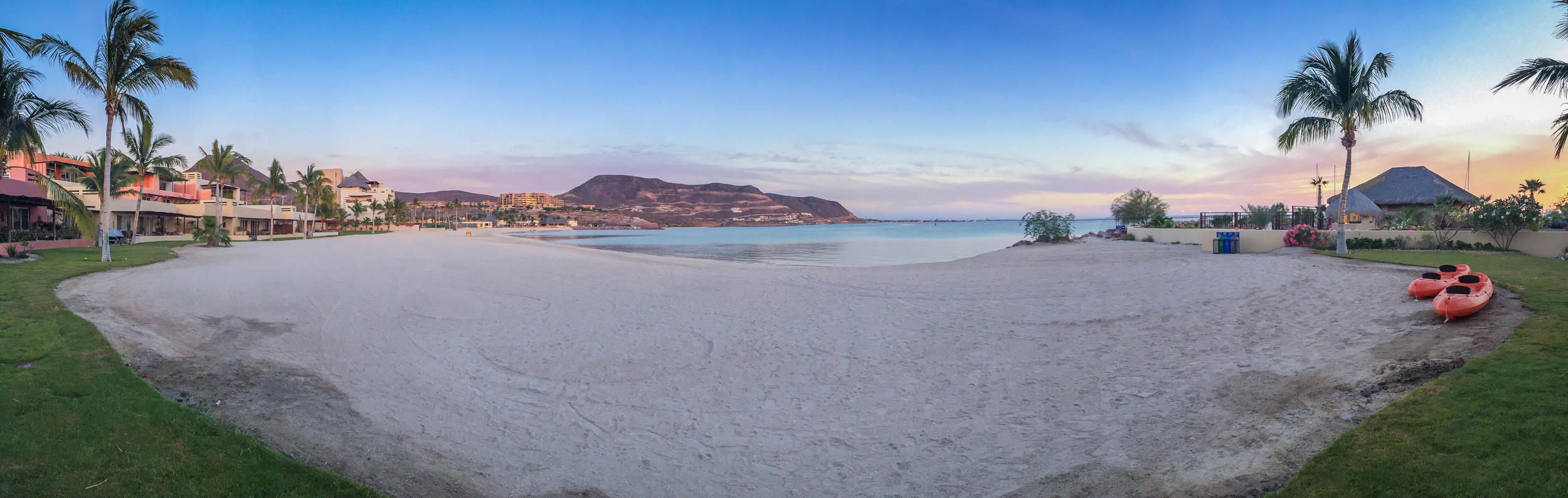 We stayed at Costa Baja Resort and had the most incredible sunsets each night! This is our private beach with plenty of paddle boards, kayaks and other water toys!