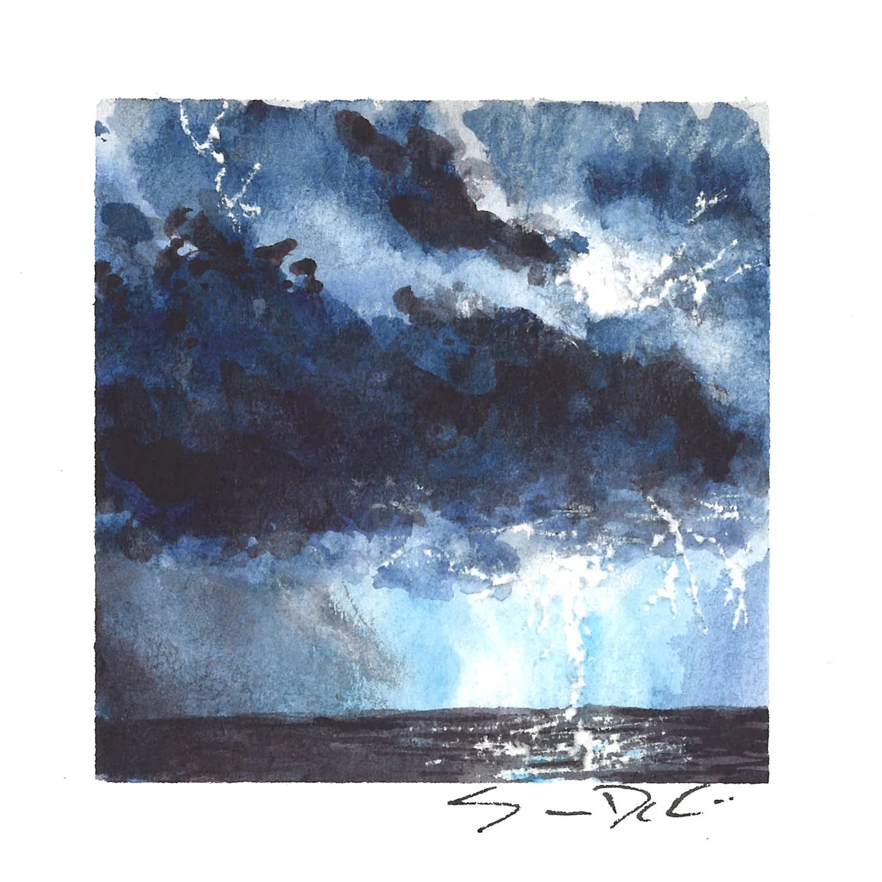 lightning over the sea
