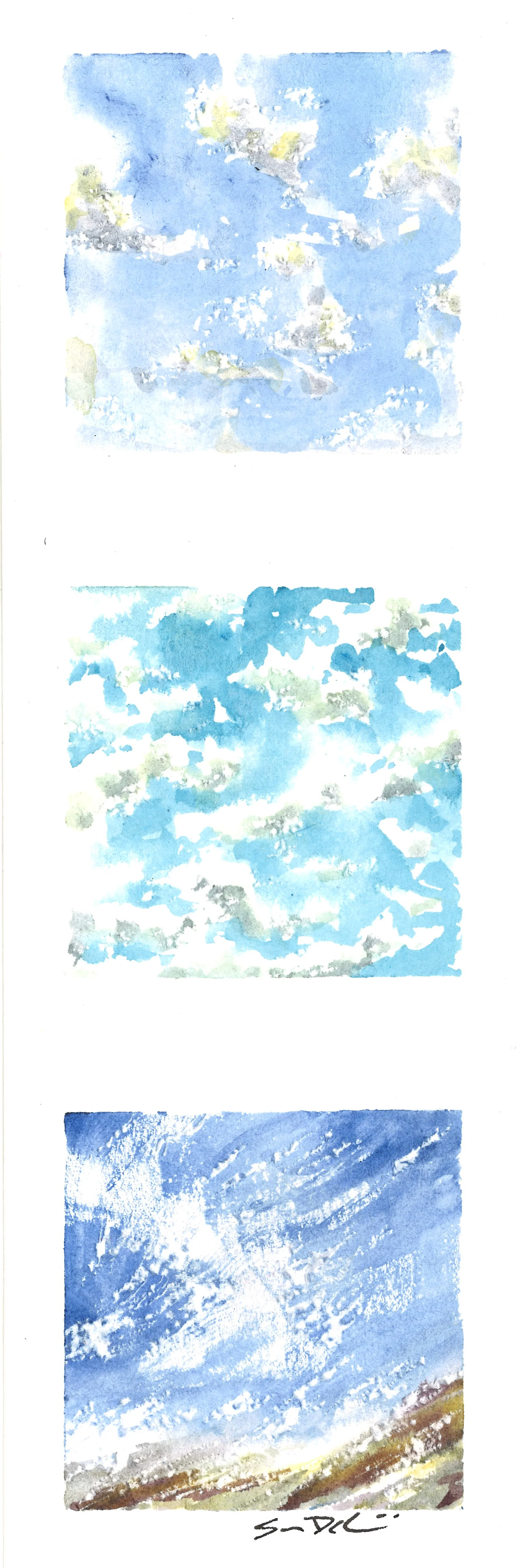 blue skies triptych