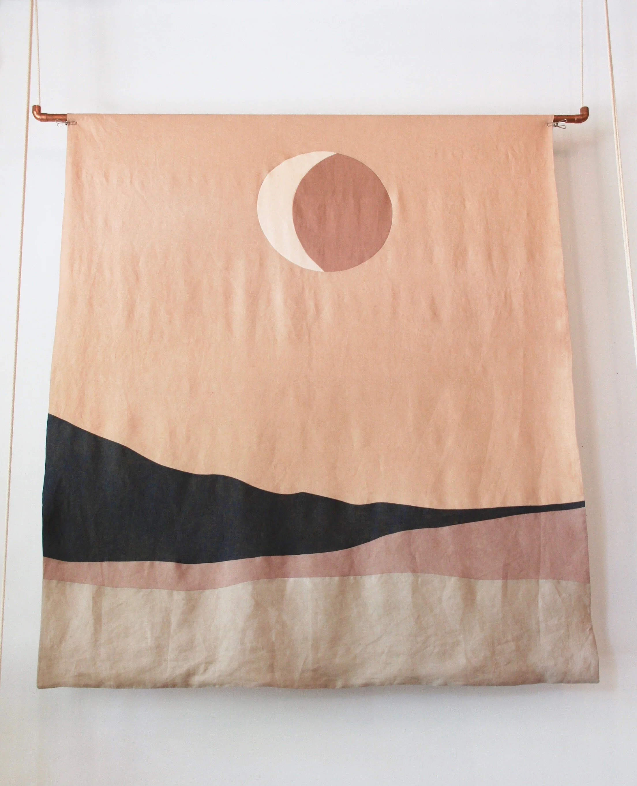 g. roslie modscape natural dyed textile art 'moon valley'
