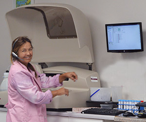 Dr. Brenda Baker in her lab.