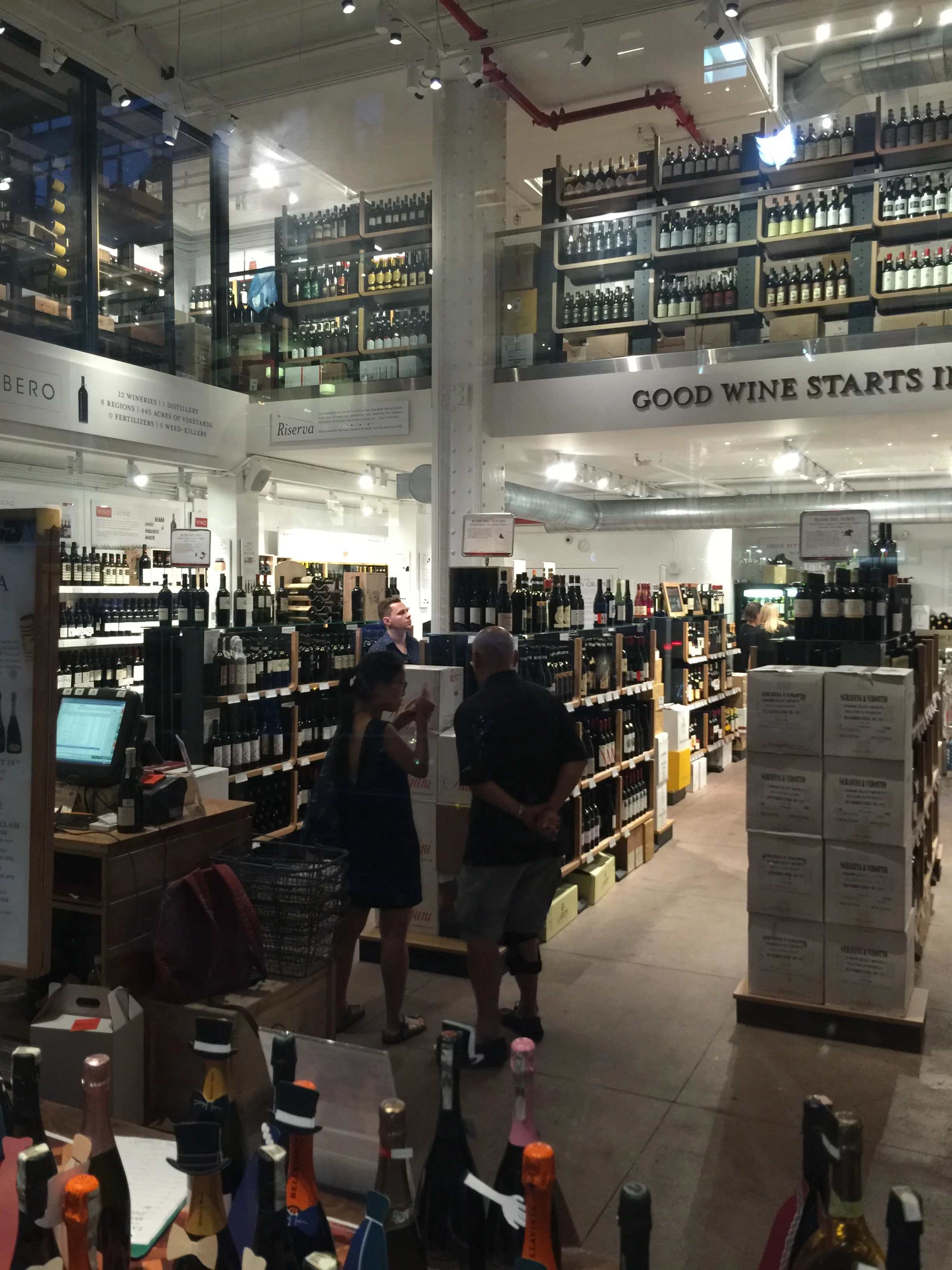 Wine store at Eataly.
