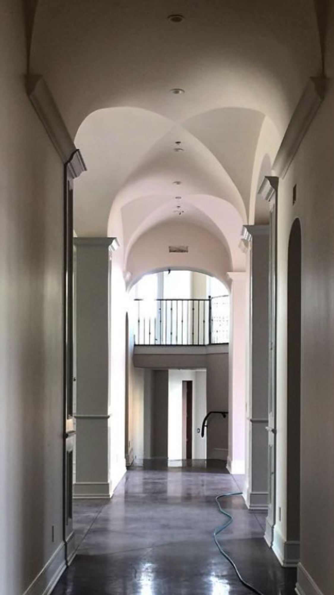 Grand Hall nearing completion with this Candelaria Design ~ Earth and Images French Transitional home on the Paradise Valley Country Club built by Desert Star Construction. 