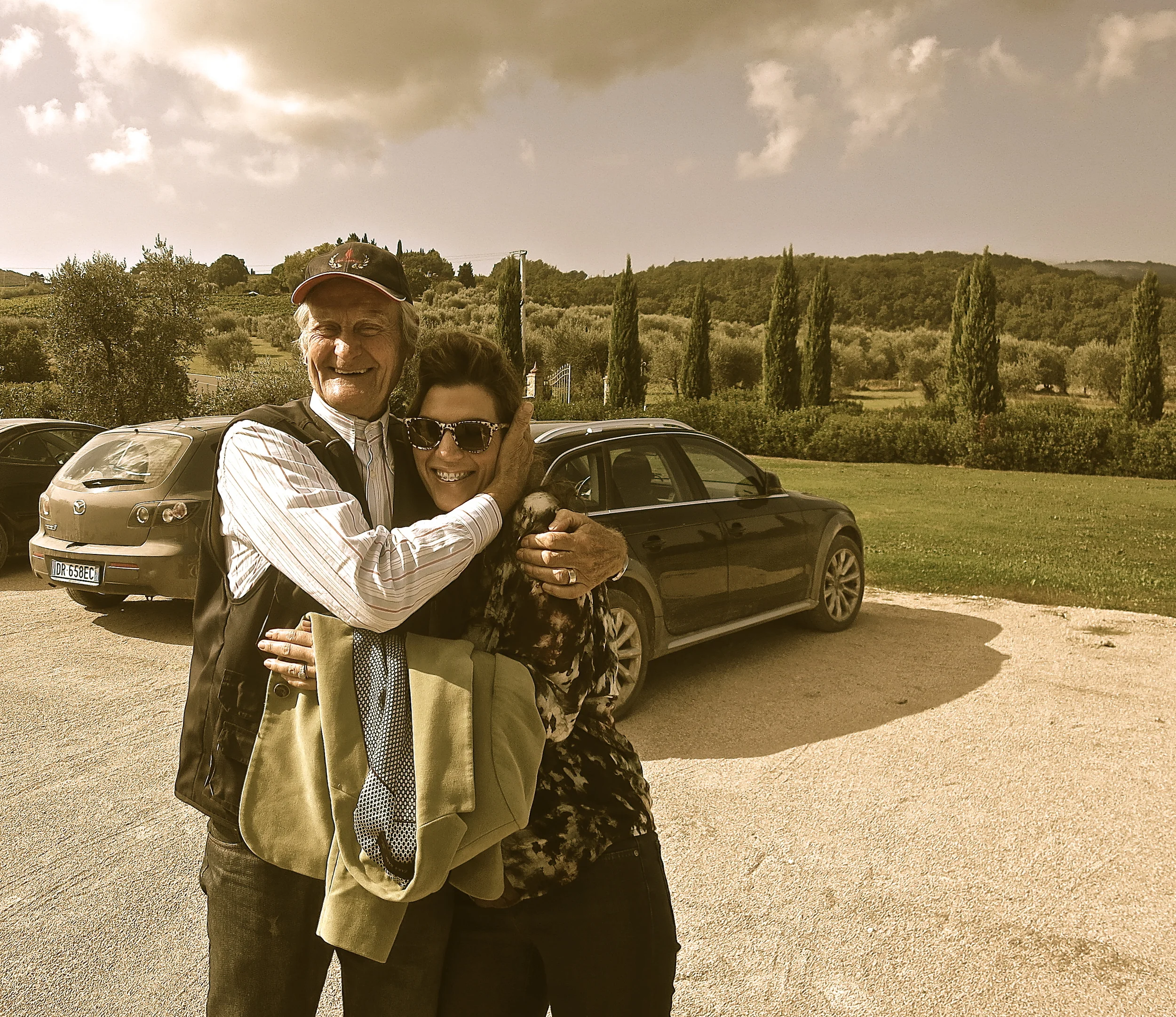 Pino Teresi and Isabel at winery Casanova di Neri
