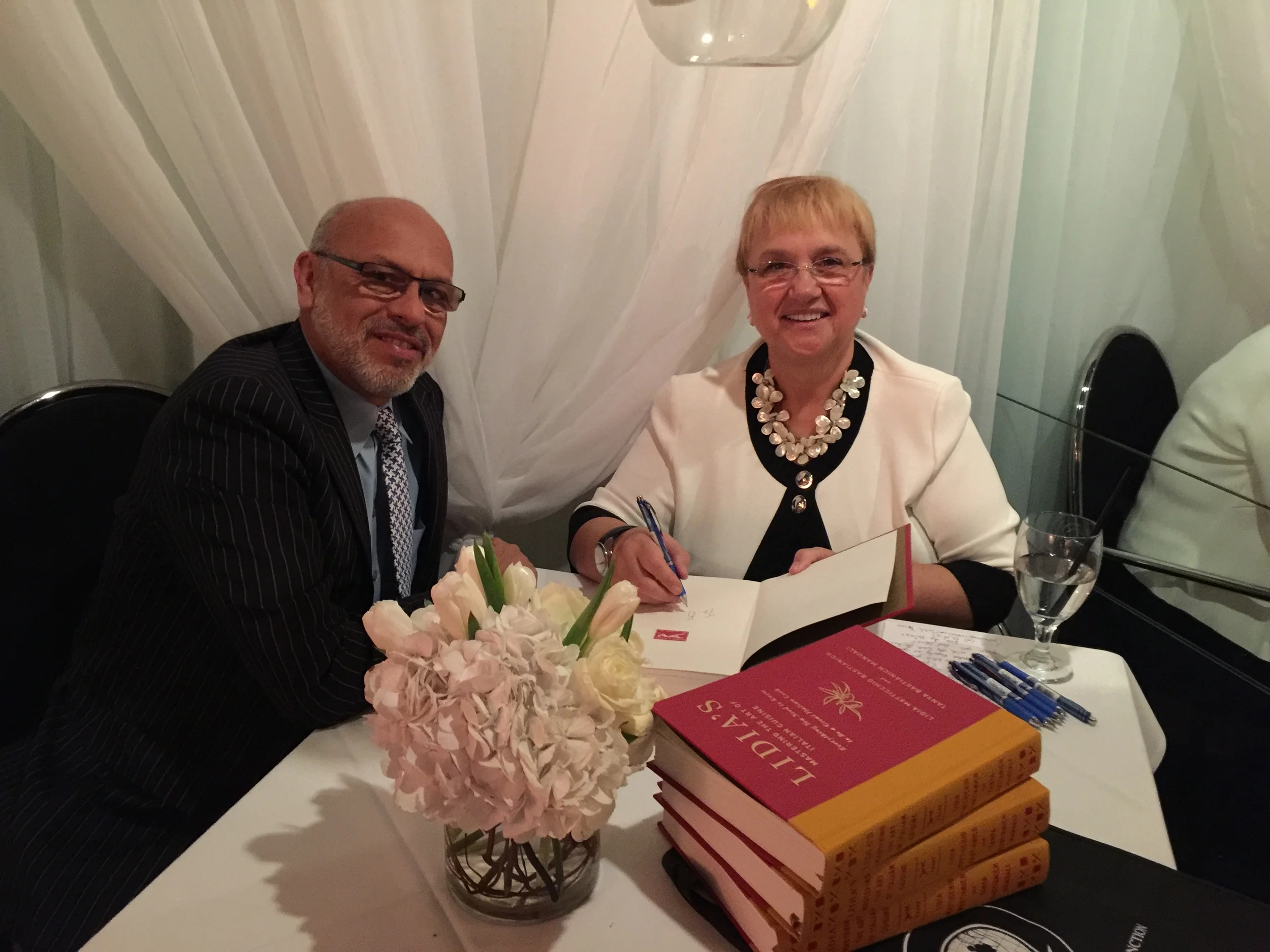 MC with Lidia Bastianich signing my copy of her wonderful cookbook. 