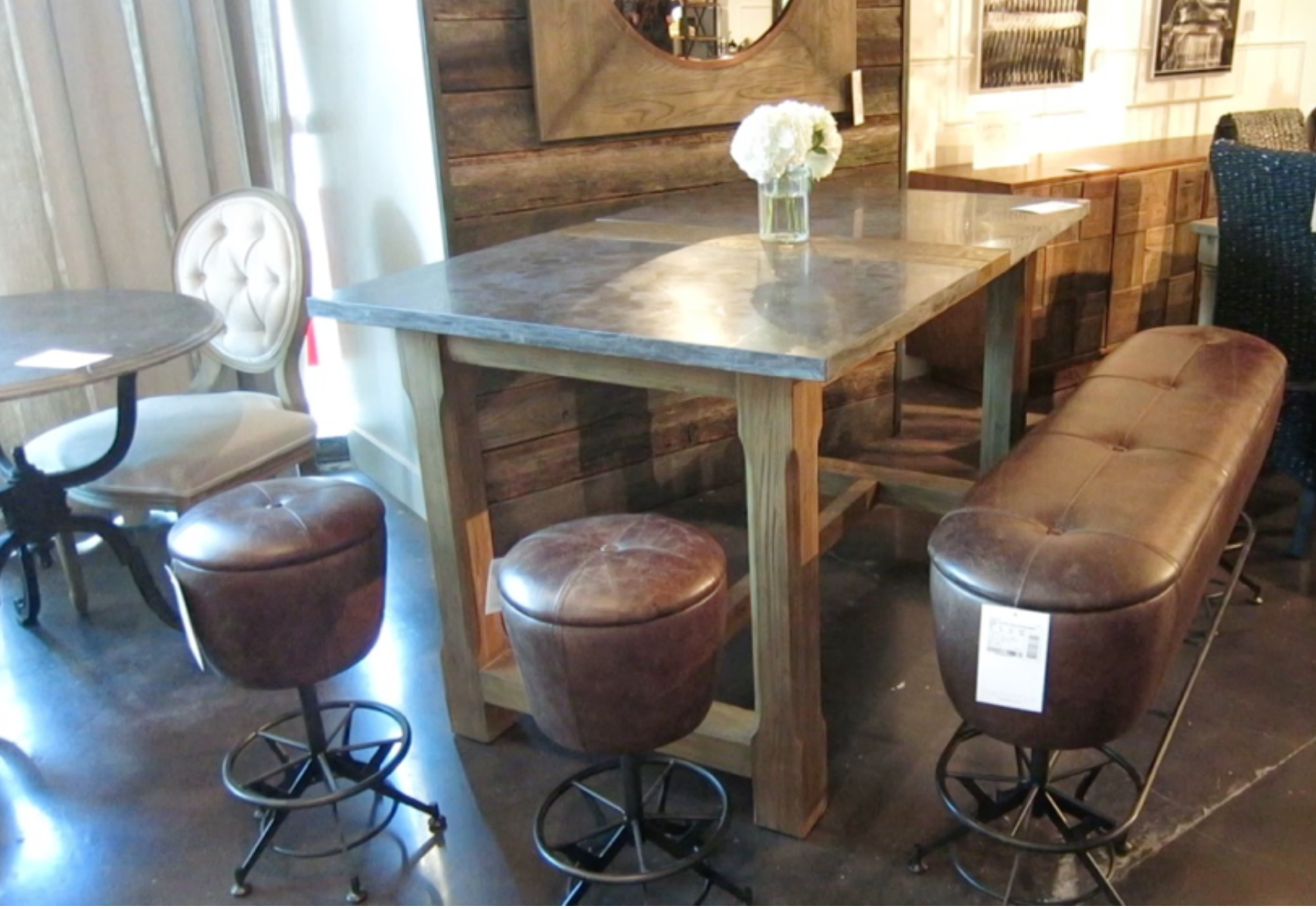 Hightop Table and stools at Four Hands