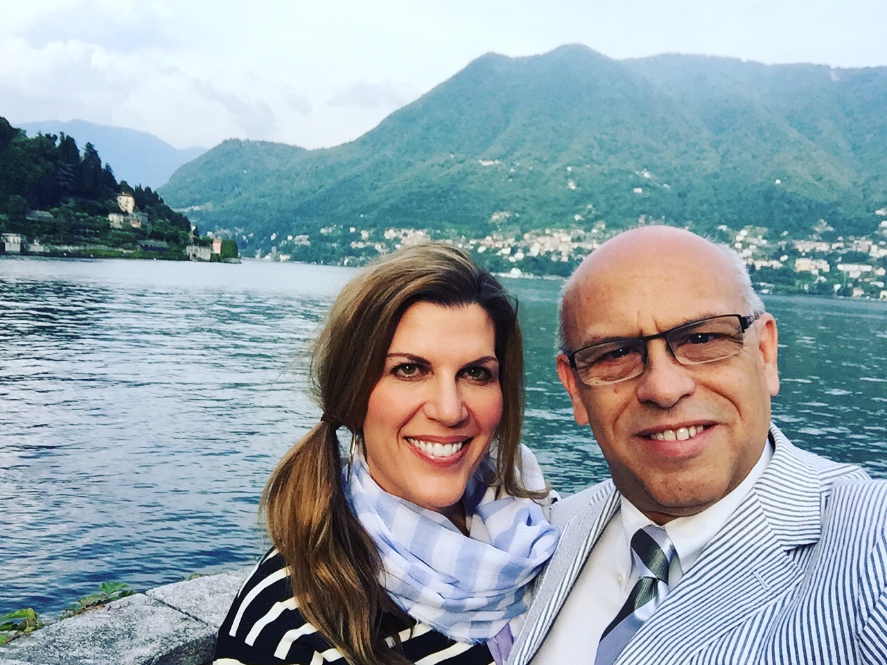 Isabel and I on our wedding spot at Villa d'Este, Lake Como, Italy