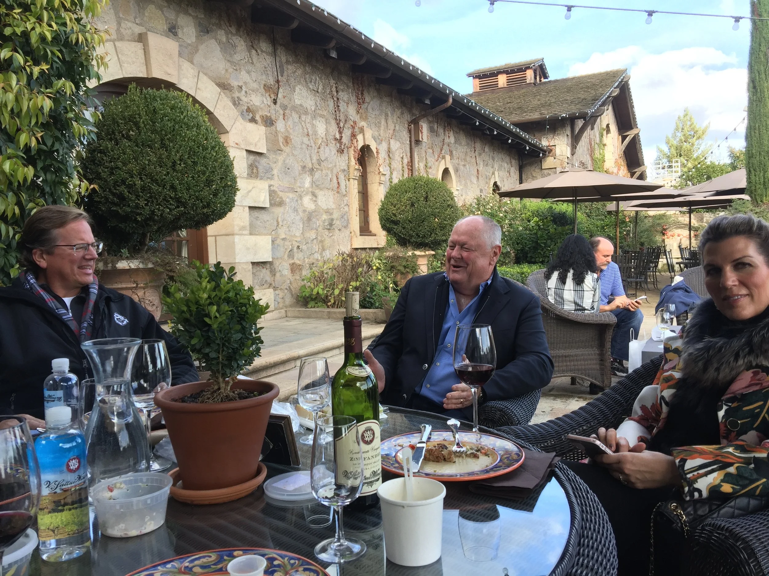 Sharing stories with V.Sattui Winery President, Tom Davies