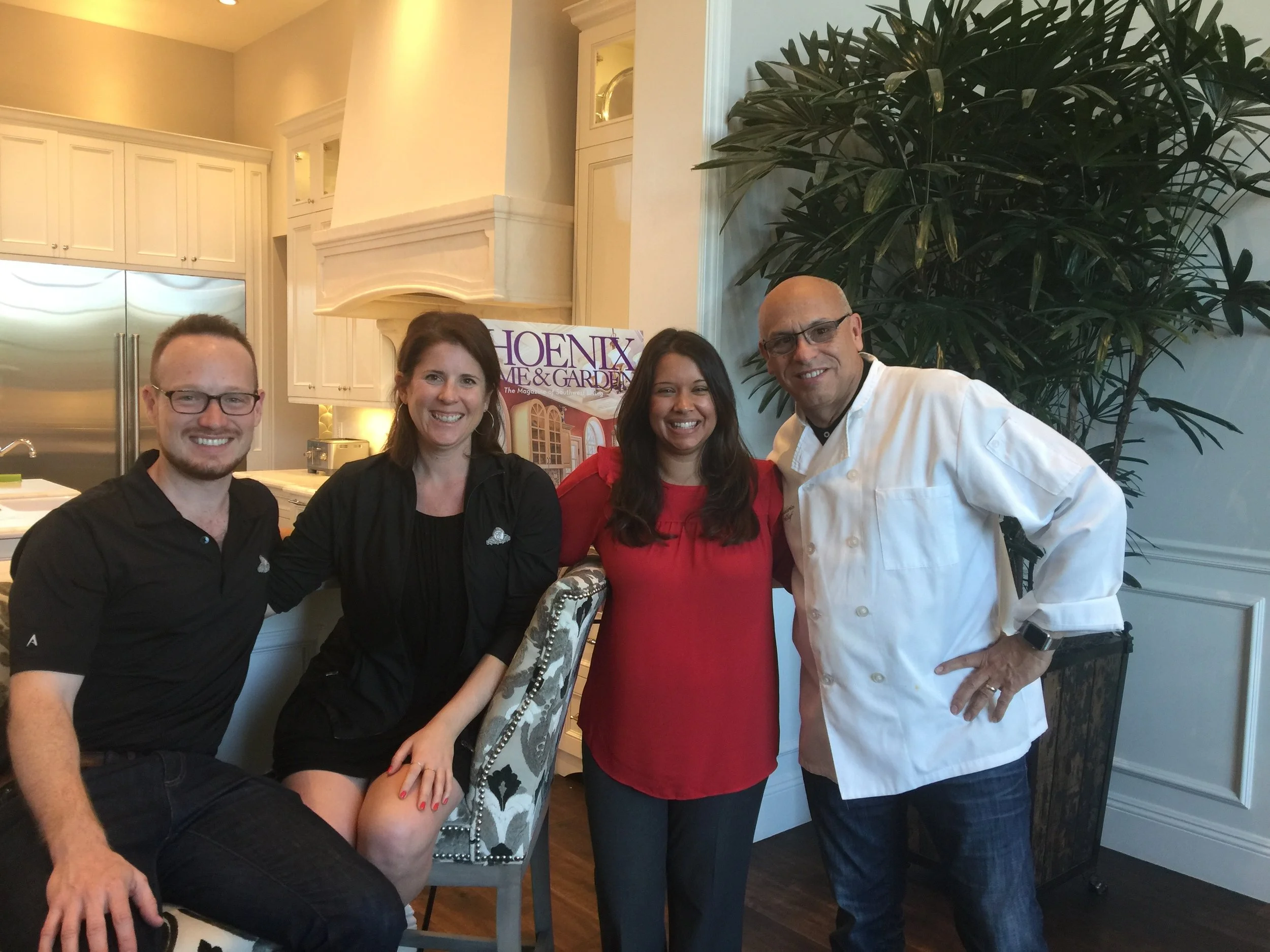 Damon Wake, Meredith Thomson, Evelyn Jung and MC at the Phoenix Home and Garden Home Tour