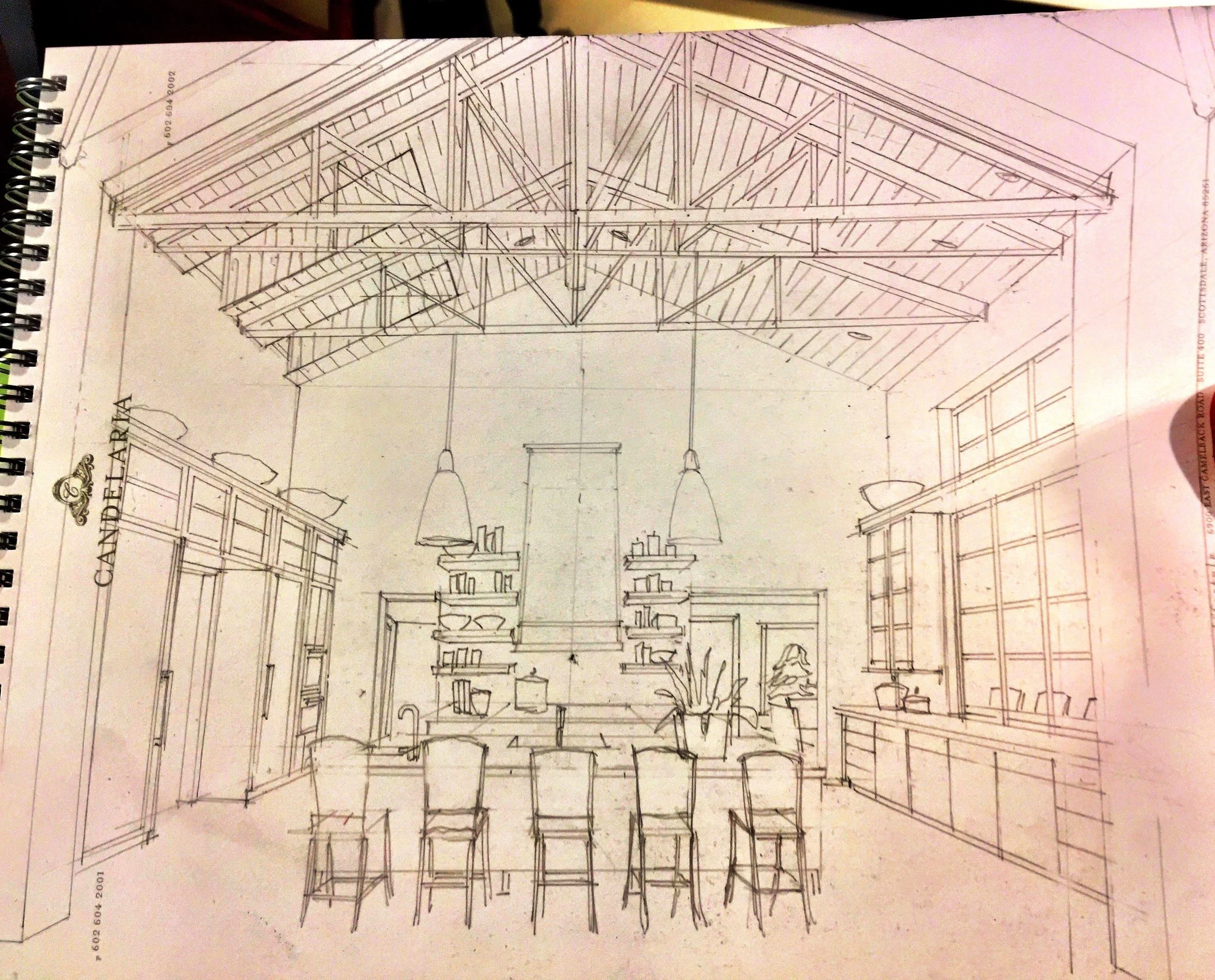 Concept sketch for a new Arcadia Kitchen