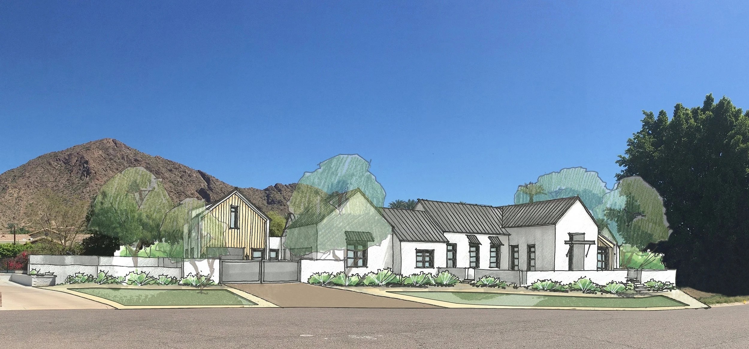 Conceptual Study for a Candelaria Design Modern Farmhouse home in Arcadia