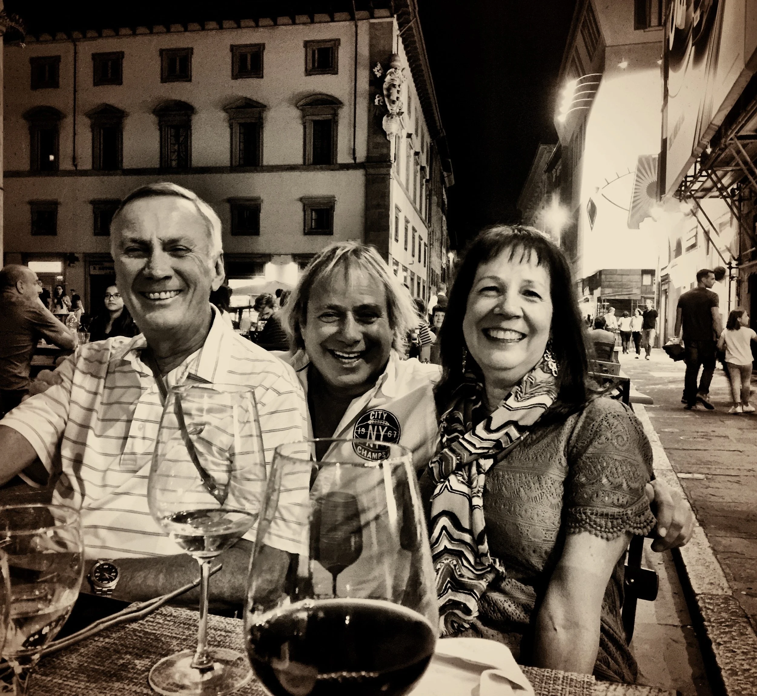 Phil and Renee Giltner with a special appearance and hug from Walter Spitz in Florence, Italy 2015