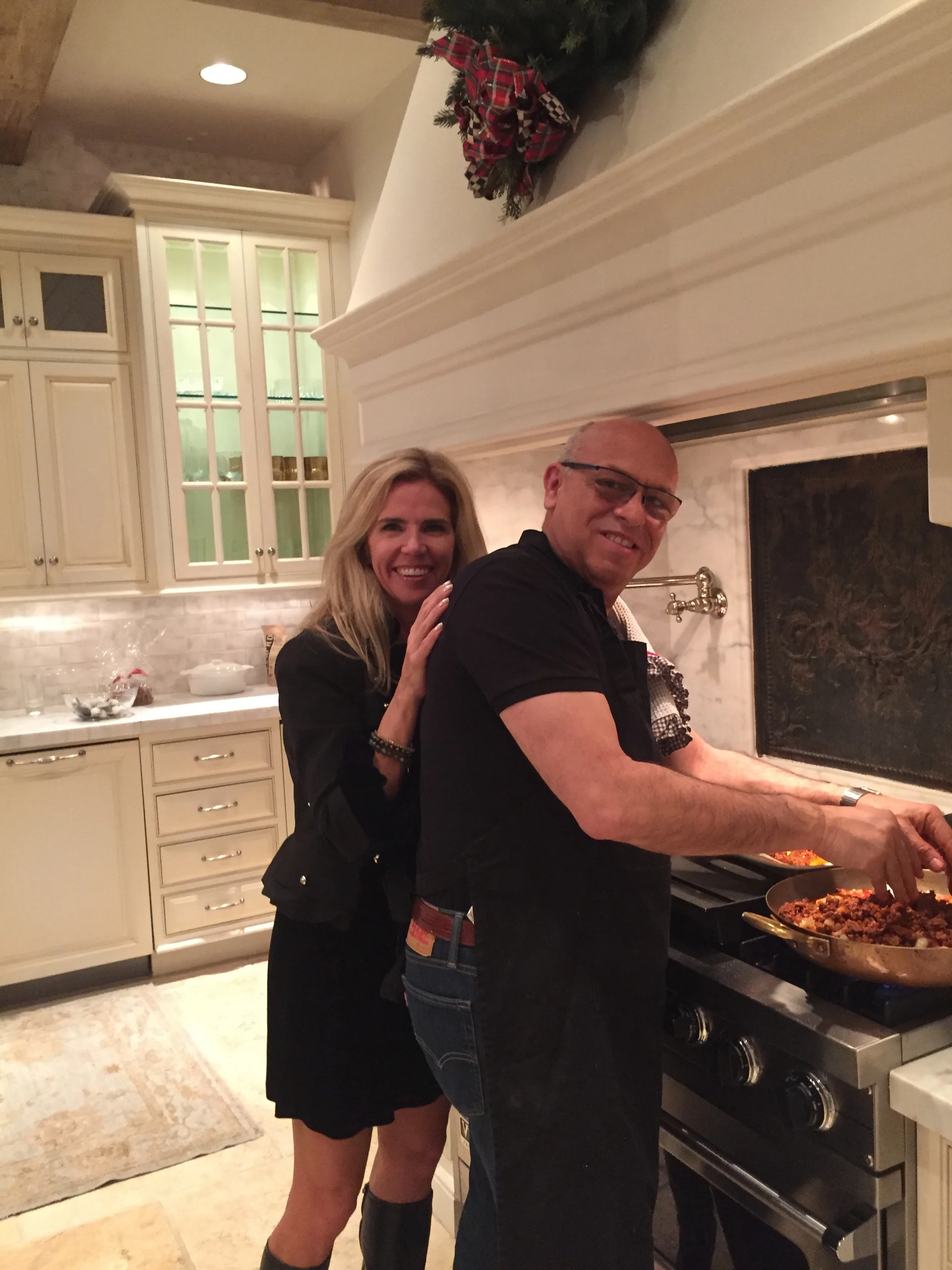 Making paella with Melissa for our cooking class at the Mullard Residence in Phoenix!