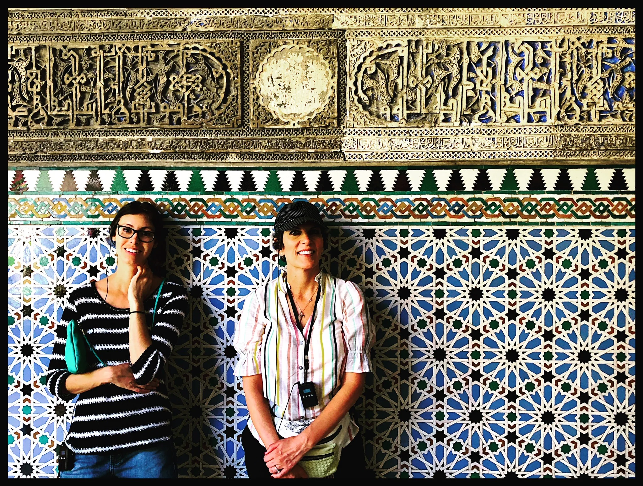 Tiffany and Isabel at the Al;cazar in Sevilla