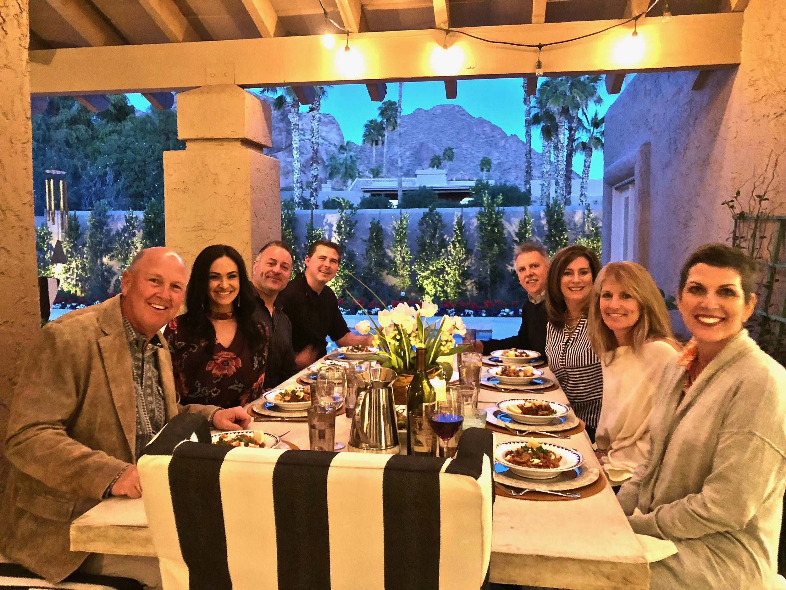 Al fresco dining with the Anderson Window execs at Casa Candelaria, March 2018