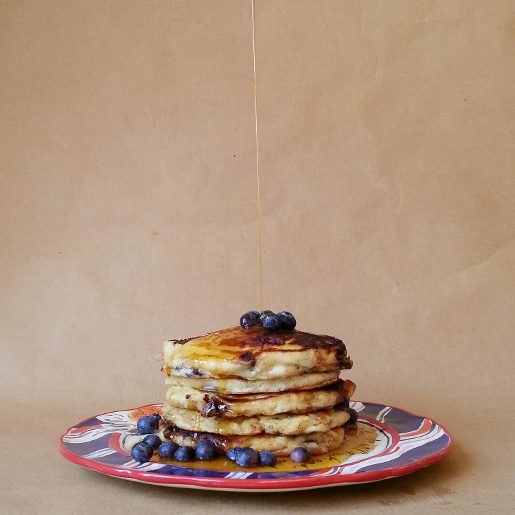 Blueberry and Chocolate Pancakes.
