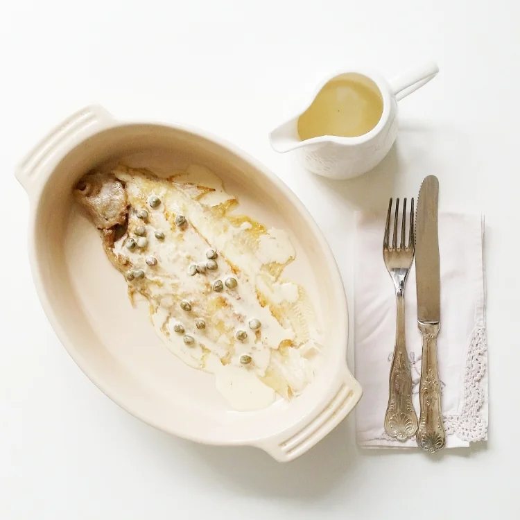 Sole with White Sauce.