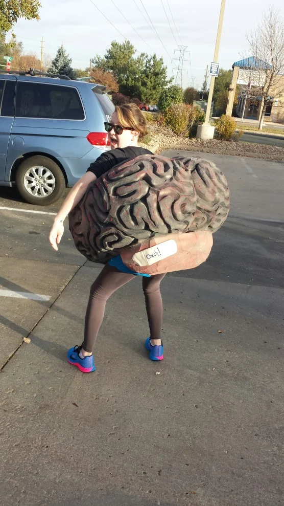 The OG shot, taken by my Dad as we walked into my PT on Halloween.