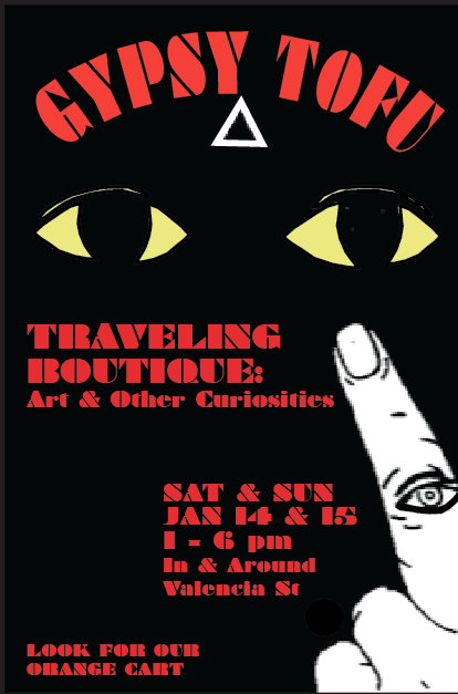 Objective: Design promotional material for traveling art boutique for fliers & the web. 