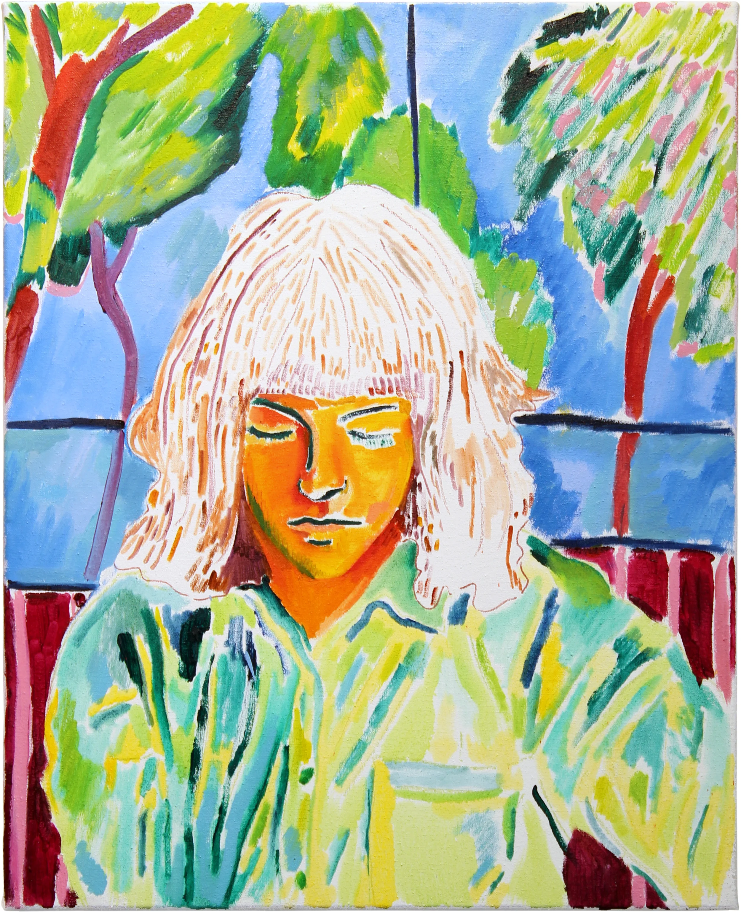 Portrait of Woman in Chair 2016 Oil on Canvas 27x21 inches
