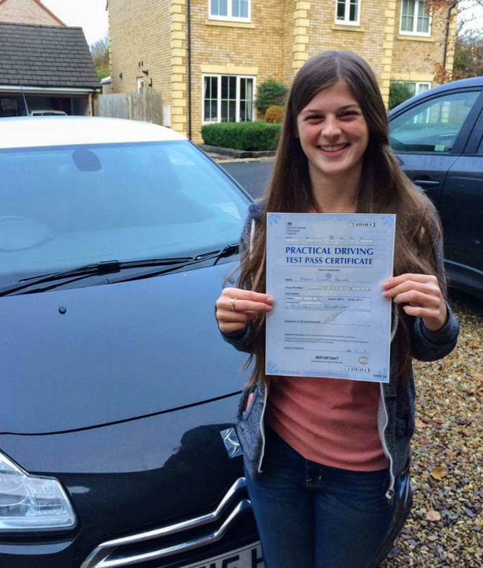 Brooke Howard who passed today - 19th November 2016 . Driving Ambition's Driving Ambition's 954th 1st time pass and 1,512th total passes ! Towcester driving lessons