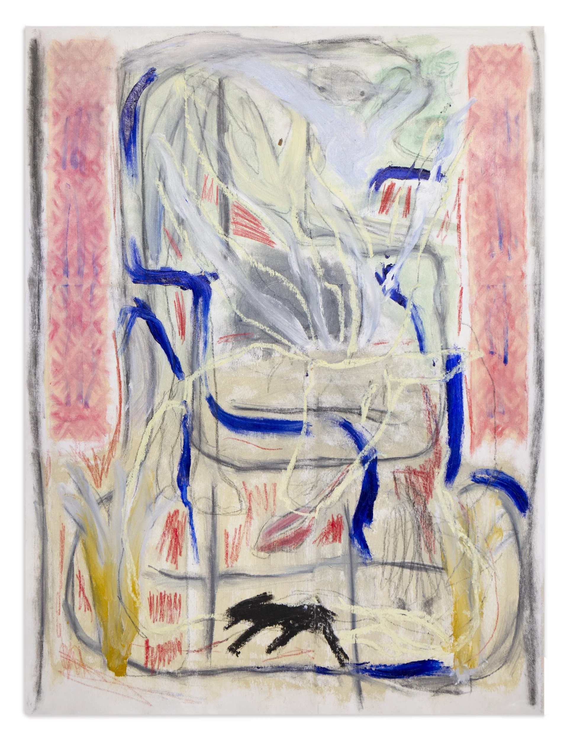  Waiting  40”x  50”  Oil, color pencil, turpentine, graphite on canvas 