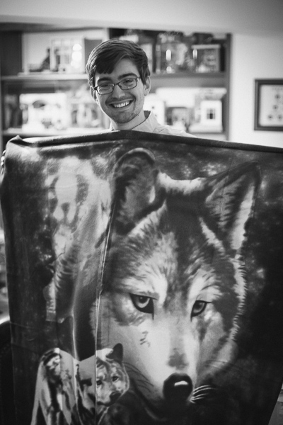 Brian and the wolf blanket