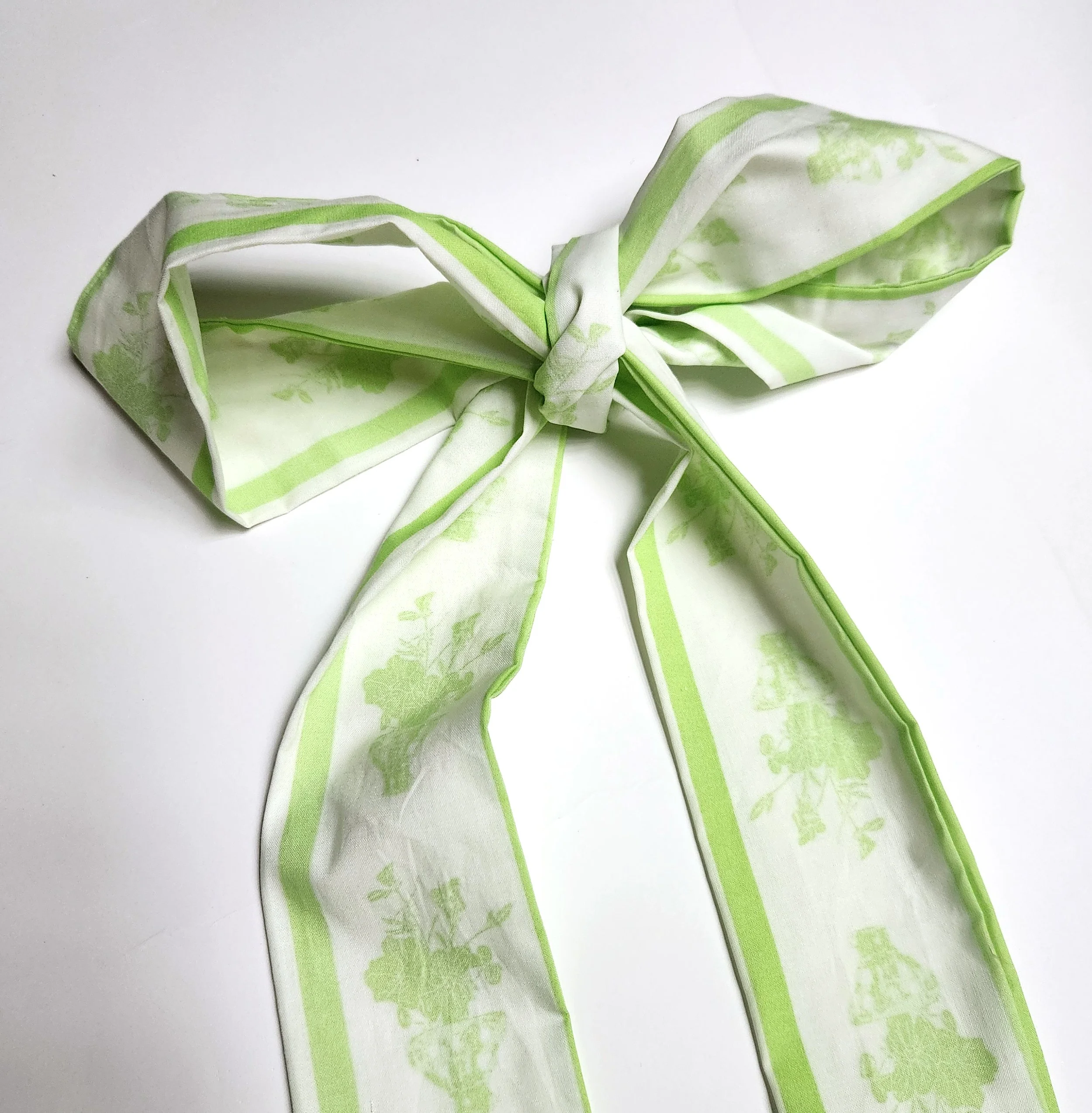 Ribbon Belt in key lime botanical stripe (cotton)