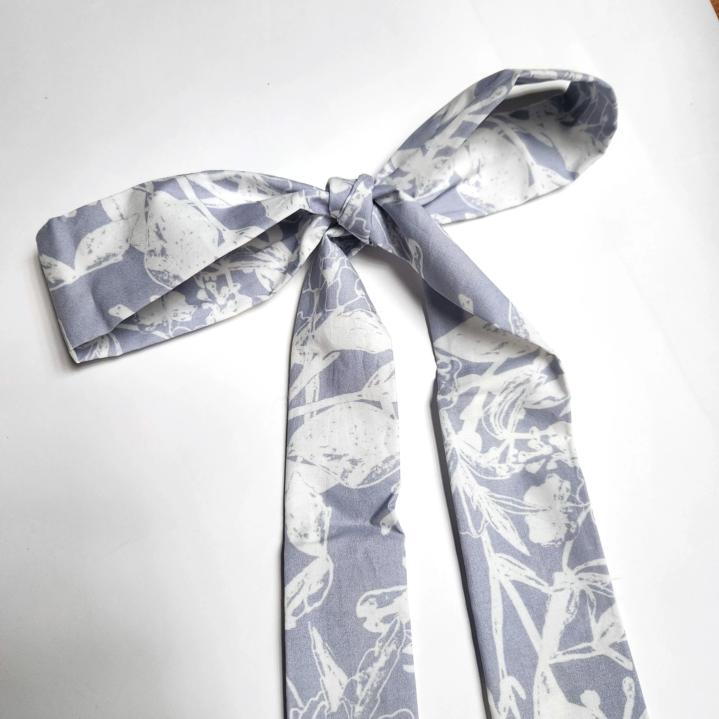 Ribbon Belt in blue/grey + white (cotton)