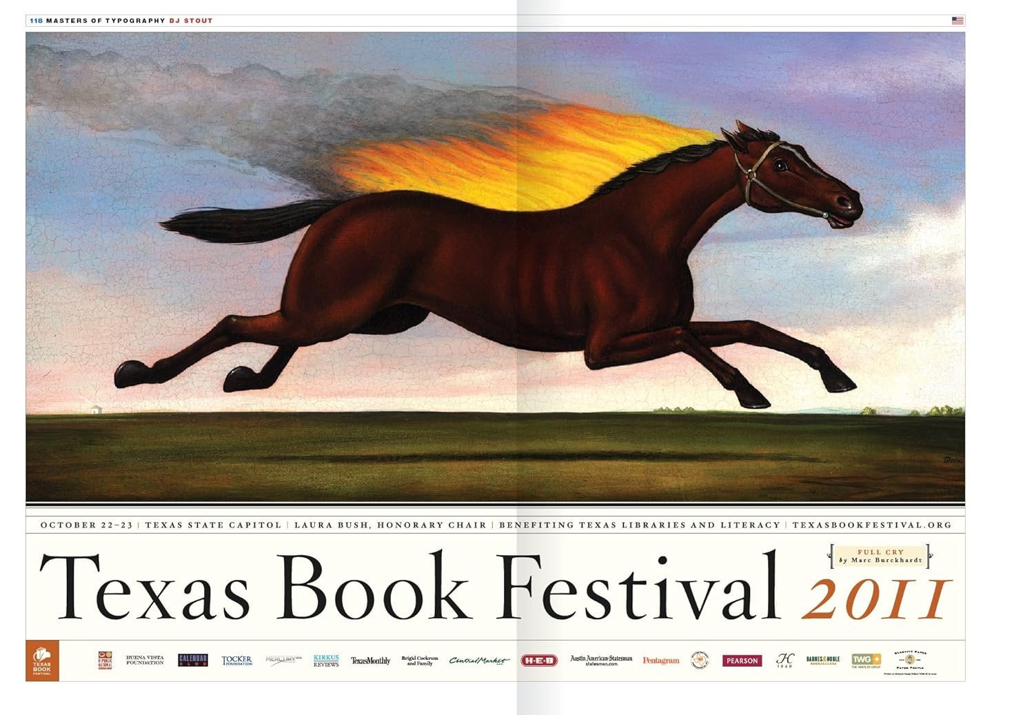 A painting of a running horse with a fiery sunset or explosion in the background, a mix of blue and purple sky.