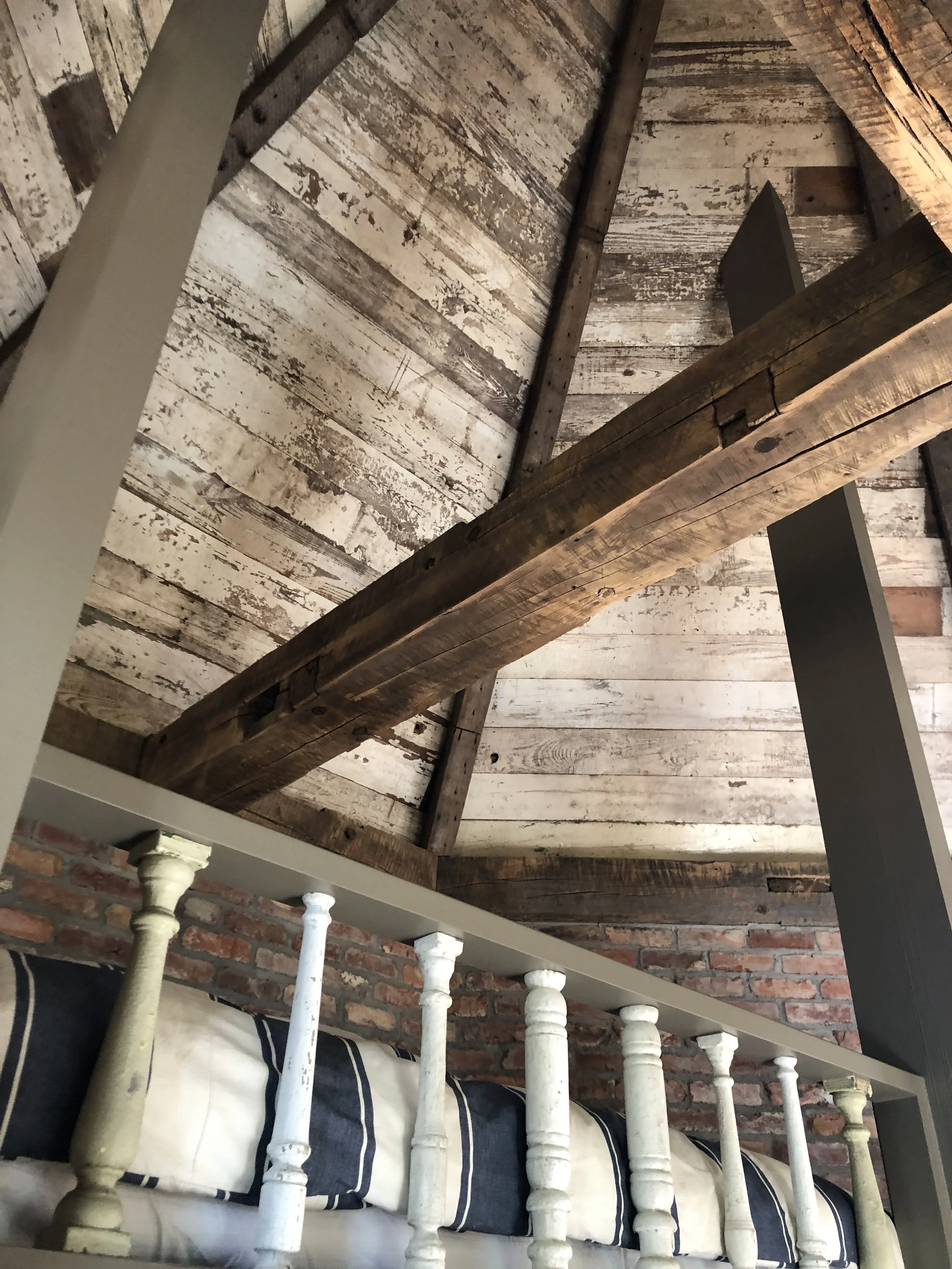 Look at these details!! Reclaimed lumber from a North Carolina tobacco farm. Immense care was taken to create a home that felt like an authentic Low Country river house that had always been there.